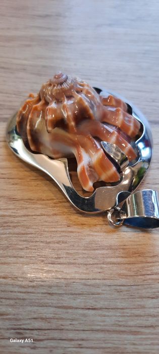 Srebrna zawieszka,wisior, muszla