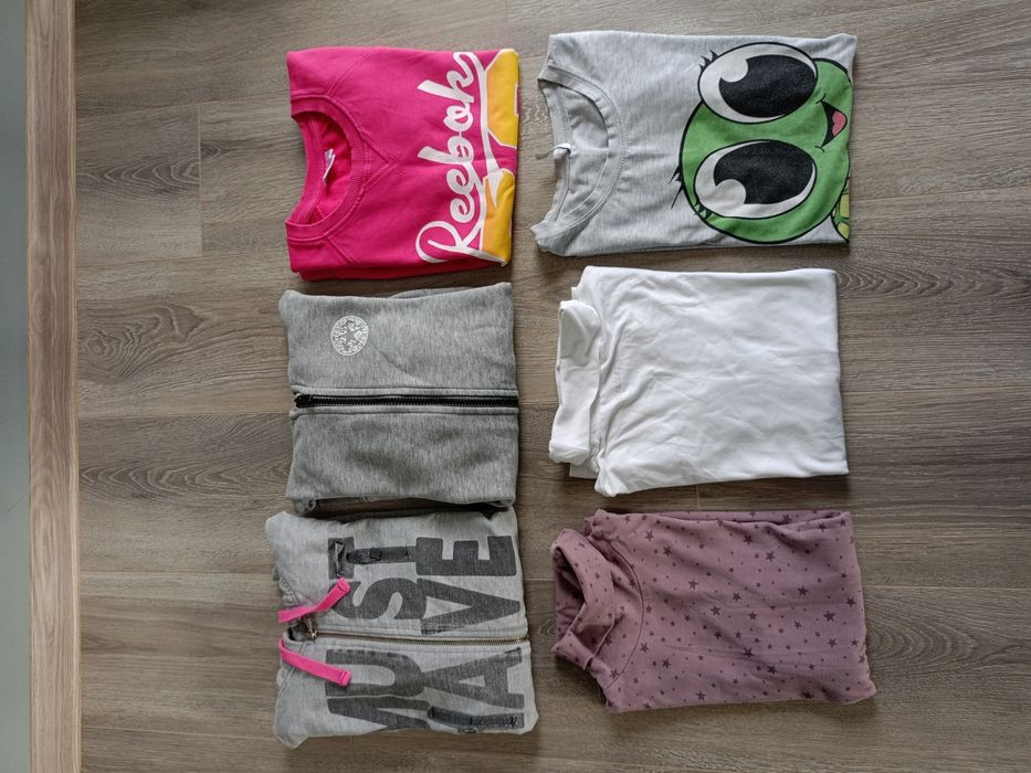 Zestaw ubrań dziewczęcych komplet 6 sztuk bluzy