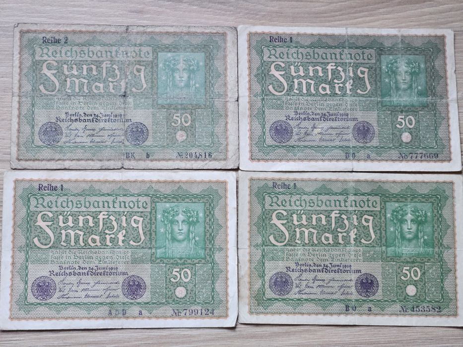 Zestaw banknotów 50 marek 1919. Niemcy