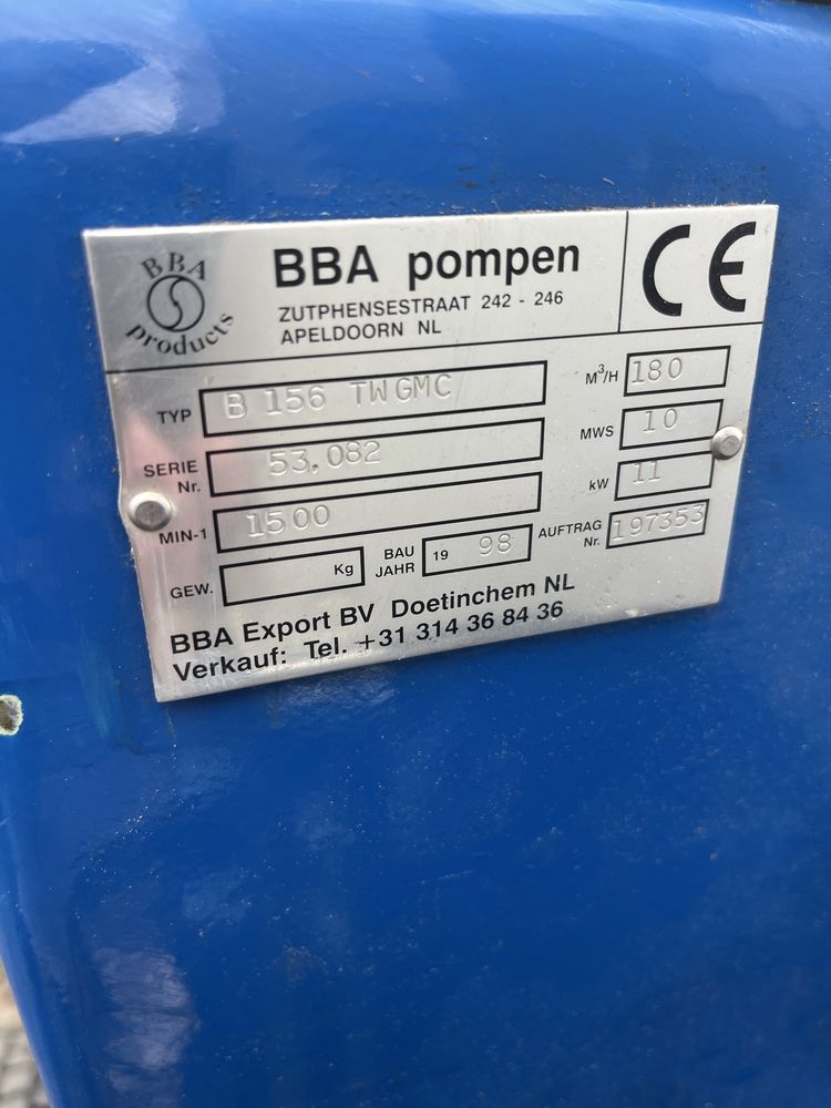 Pompa Wody BBA Holland, 180m3/h, 11kw, 88mth !