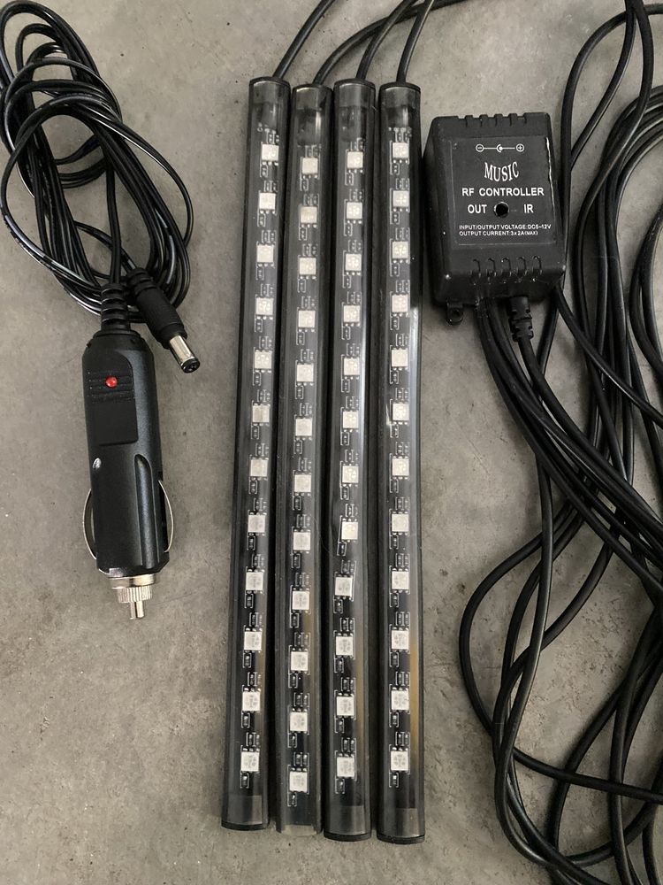 car audio NEONY LED do rytmu muzyki x4 taśmy do auta lub pod samochód