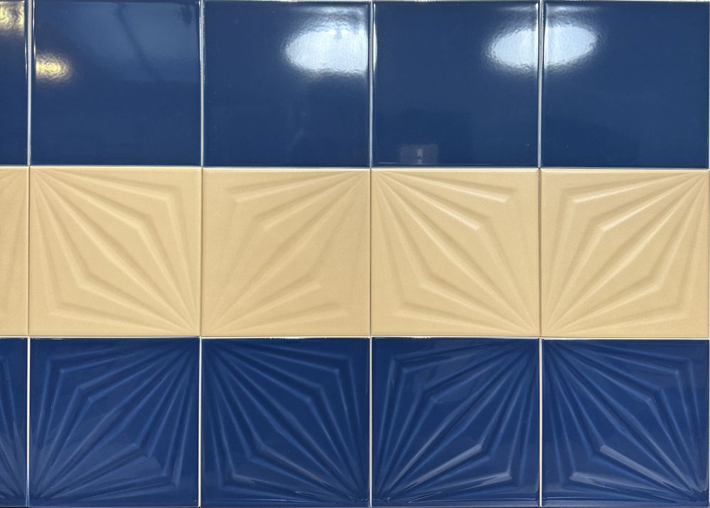 Plytki Ścienne Urban Colours Blue 20/20 błyszczące decor kwiat STR A