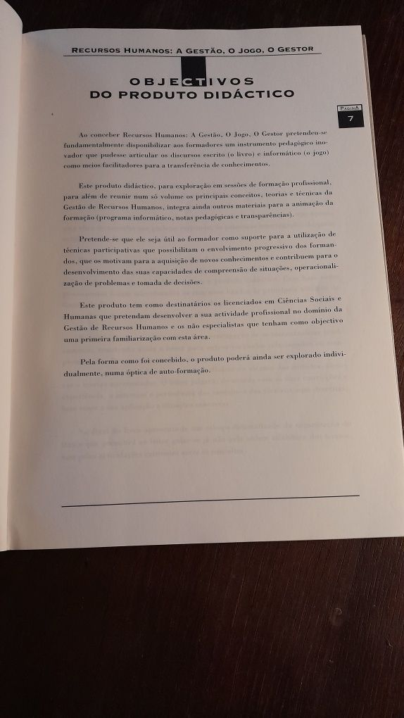 Recursos Humanos: A Gestão, o Jogo, o Gestor