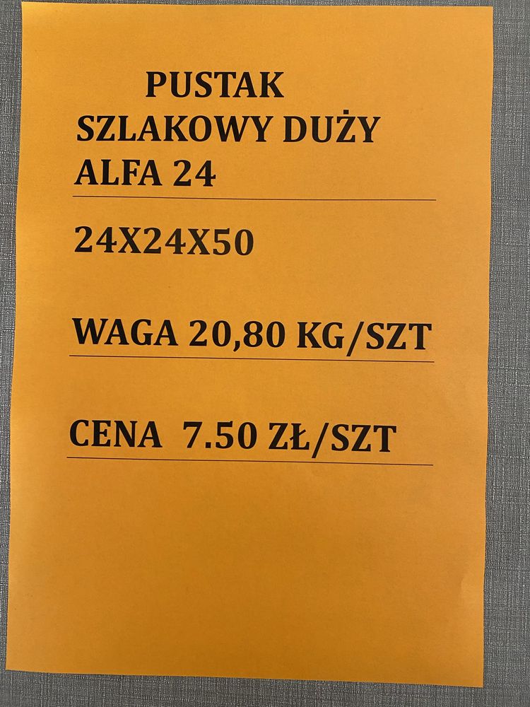 Pustaki ALFA 24x24x50 49 Bloczki Kręgi Materiały Betonowe Transport