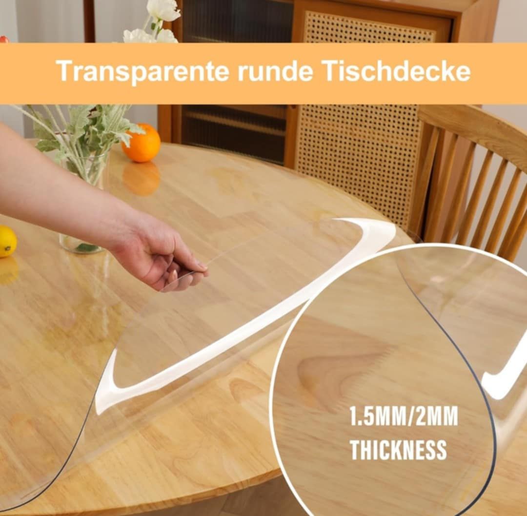 Okrągły obrus z tworzywa PVC TIEHAN, grubość 2 mm, 120cm