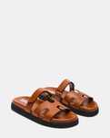 STEVE MADDEN MAYVEN CAMEL Leather тапки шльопки шльопанці