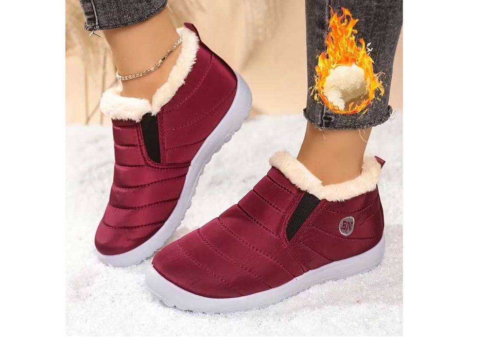 damskie buty zimowe ocieplane nowe/38/czerwone
