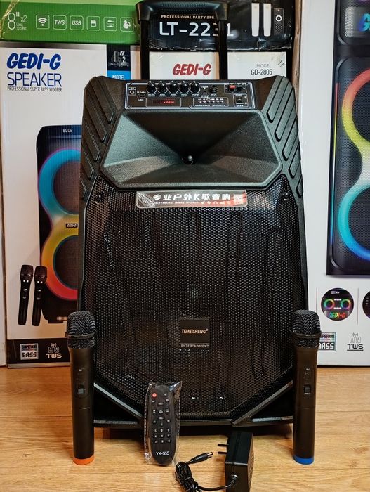 Караоке акустика Temeisheng-A15(Bluetooth,SD,USB,FM)пультДУ,2микрофона