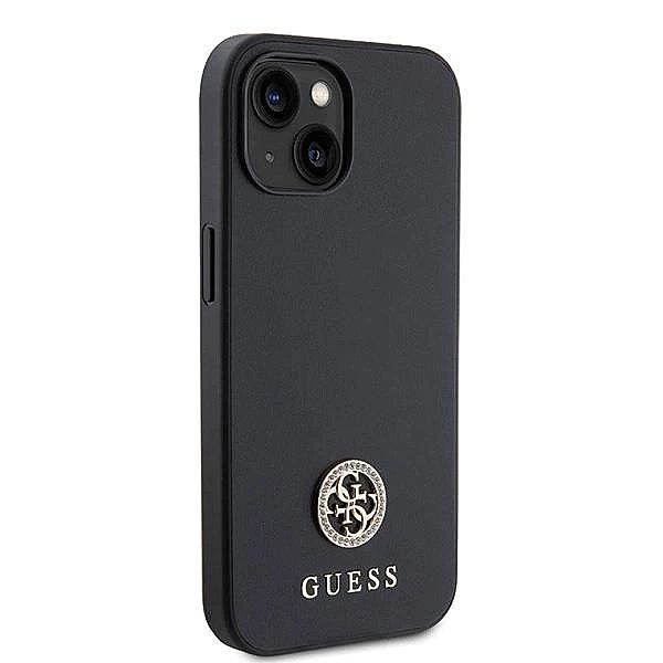 Etui Guess Strass Metal Logo do iPhone 15 Plus - czarne
