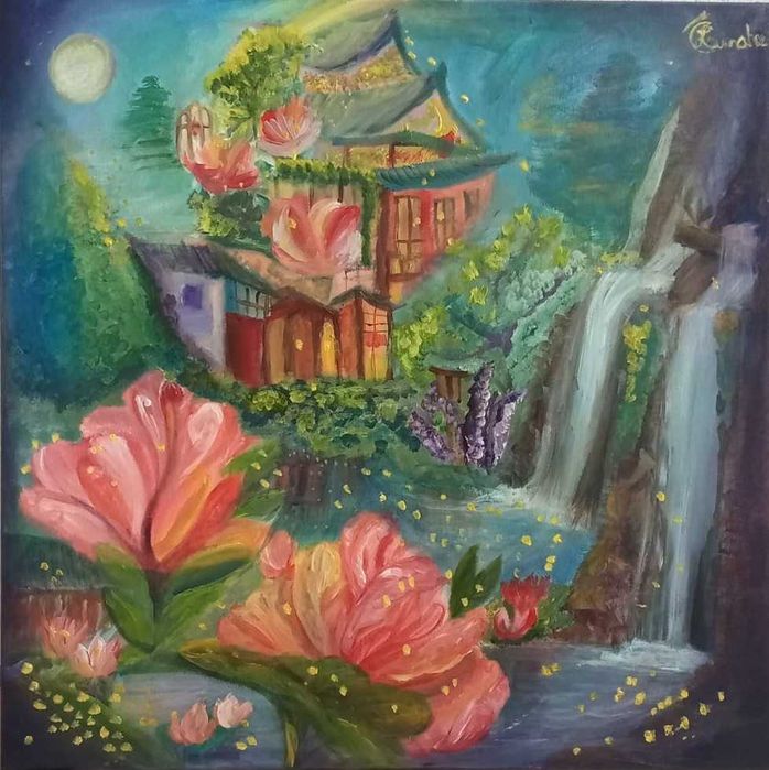 Quadro Pintura "Orientalis", Acrílico sobre a tela, 80x80 Arte 2022