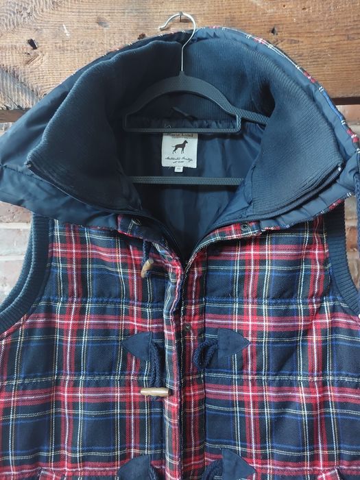 Ciepły bezrękawnik w kratkę L/XL