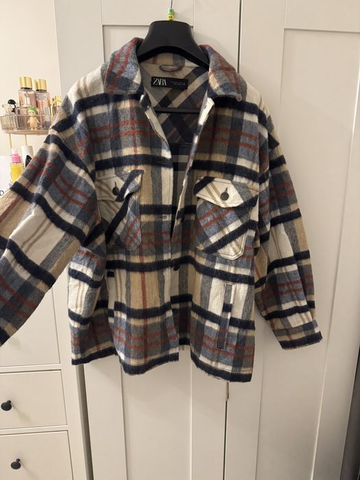 kurtka koszulowa zara w kratę jacket