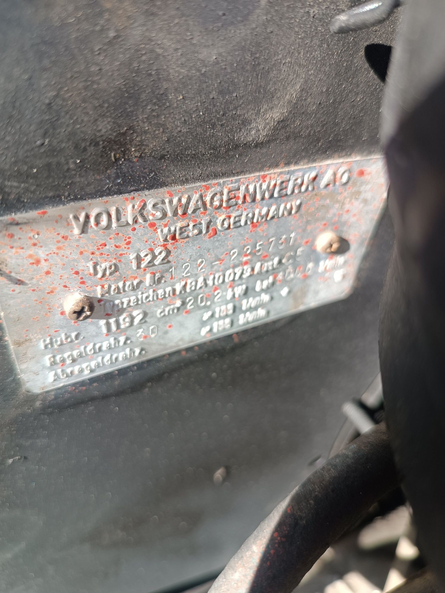 silnik wv 1.2 Garbus  produkcji Volkswagen AG typ 122 /KBA 10679