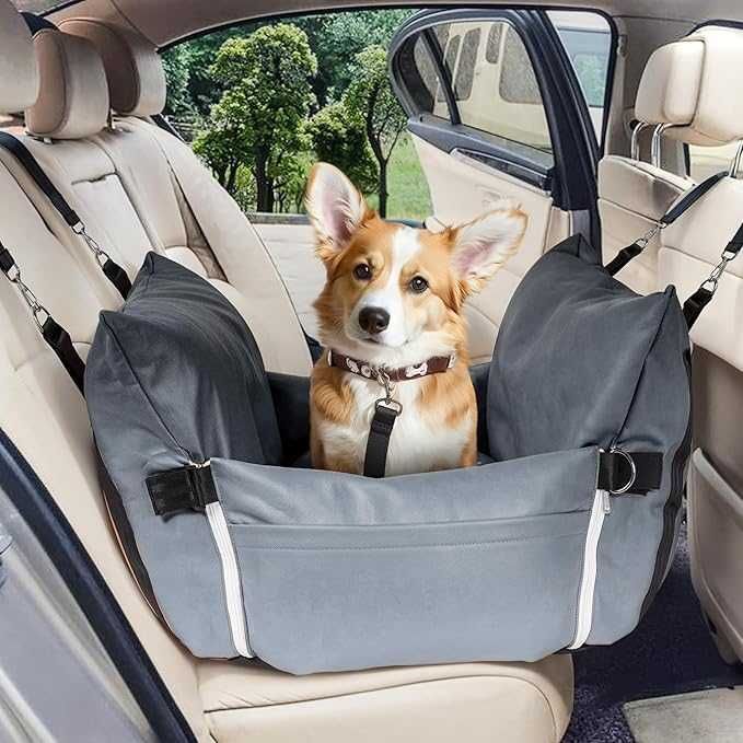 BNCKTRD Wszechstronny Skórzany Fotelik Samochodowy Dla Średnich Psów