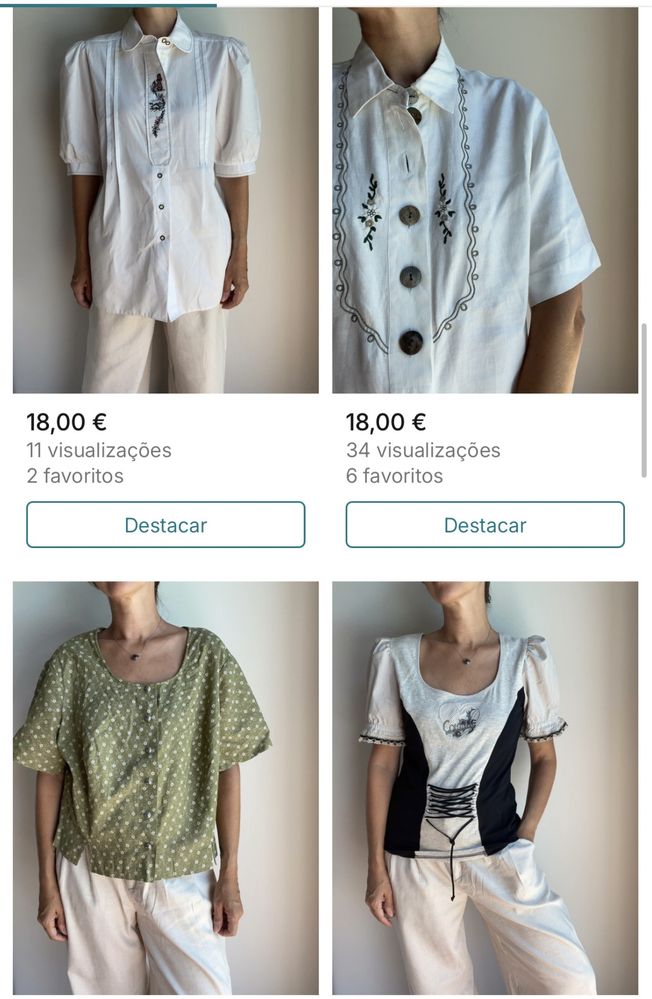Lote de roupa vintage estilo tirol/dirndl e outros