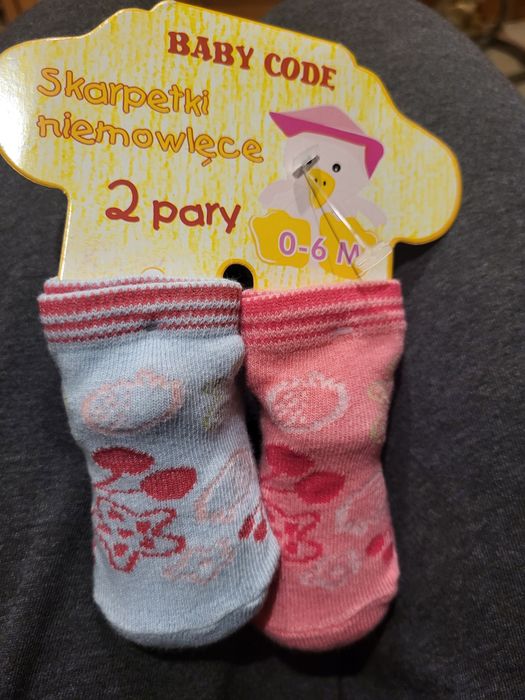 Skarpety niemowlęce dwie pary 0-6m-ca