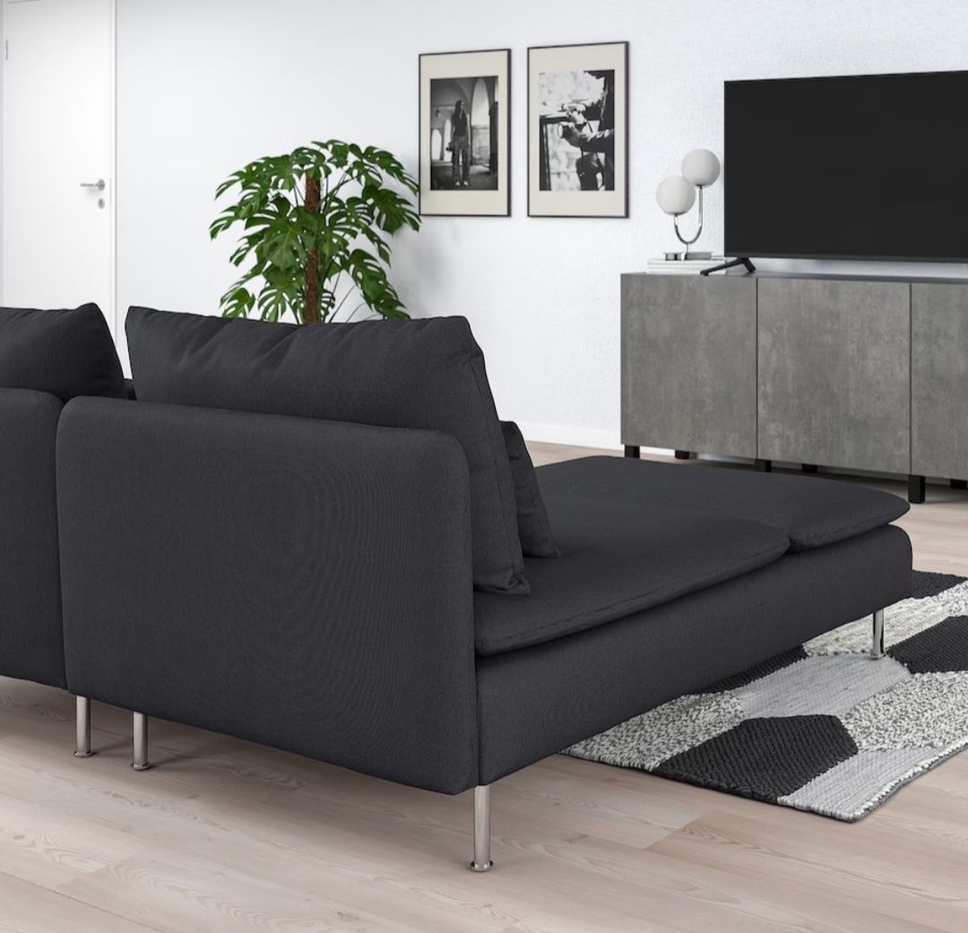 Ikea Soderhamn Sofa 4 osobowa z szezlongiem ciemnoszara Transport