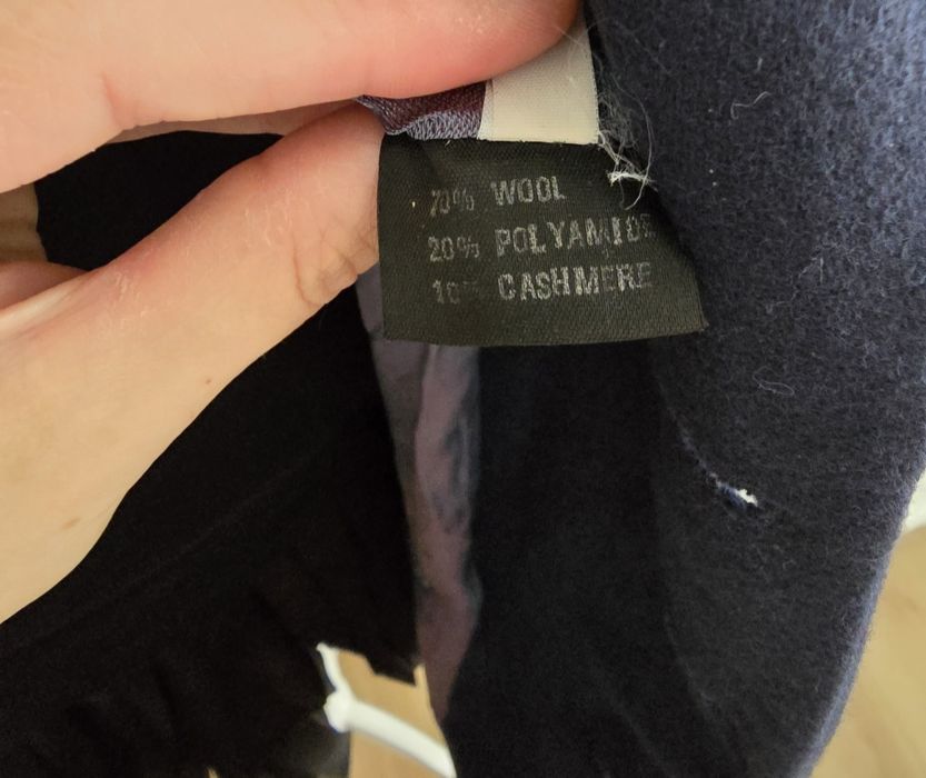 Granatowa marynarka wełna 40 L wool oversize kaszmir bdb guziki