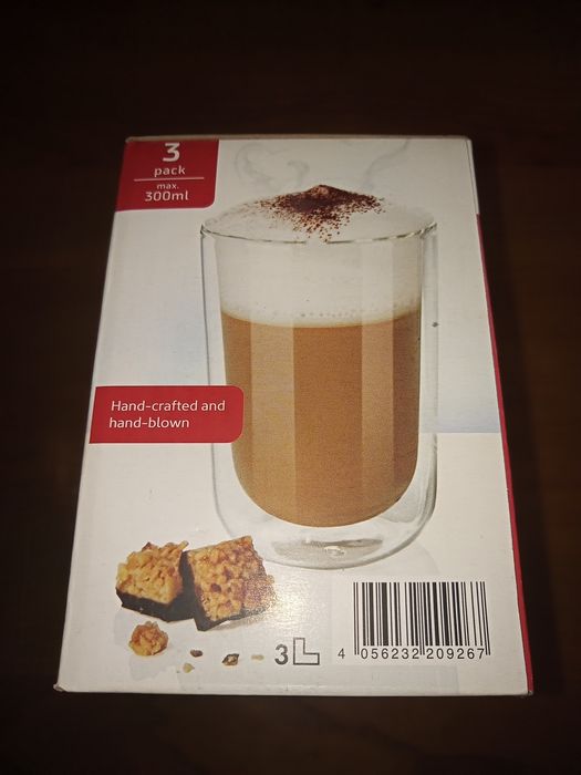Szklanki do cappucino 300 ml - próżniowe, termiczne 3 szt. NOWE !!!
