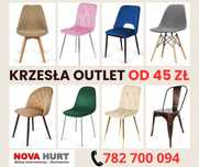 Krzesła tapicerowane/plastikowe/metalowe OUTLET WYPRZEDAŻ OD 45zł