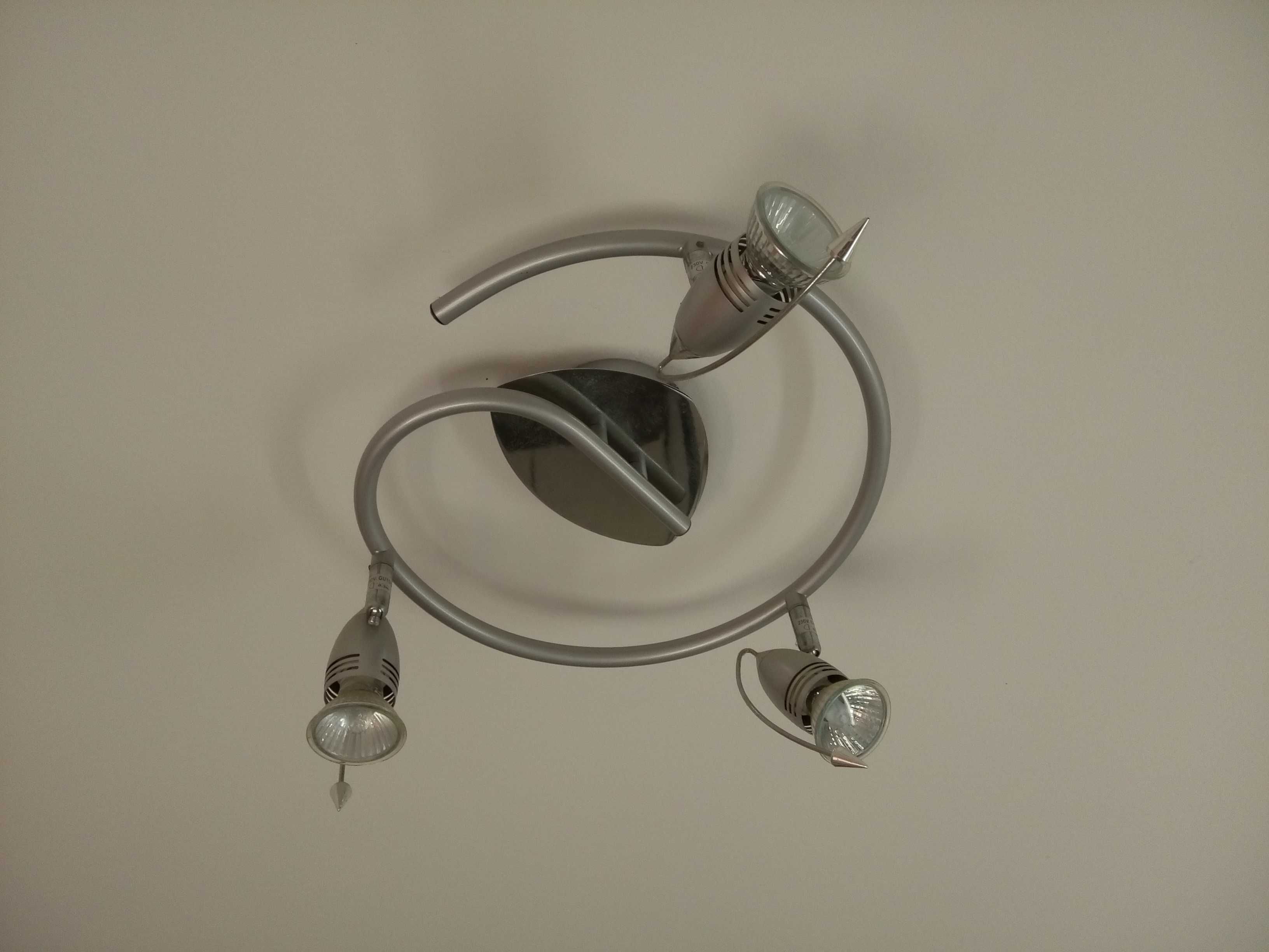 Lampa sufitowa na 3 żarówki halogenowe używana - sprzedam