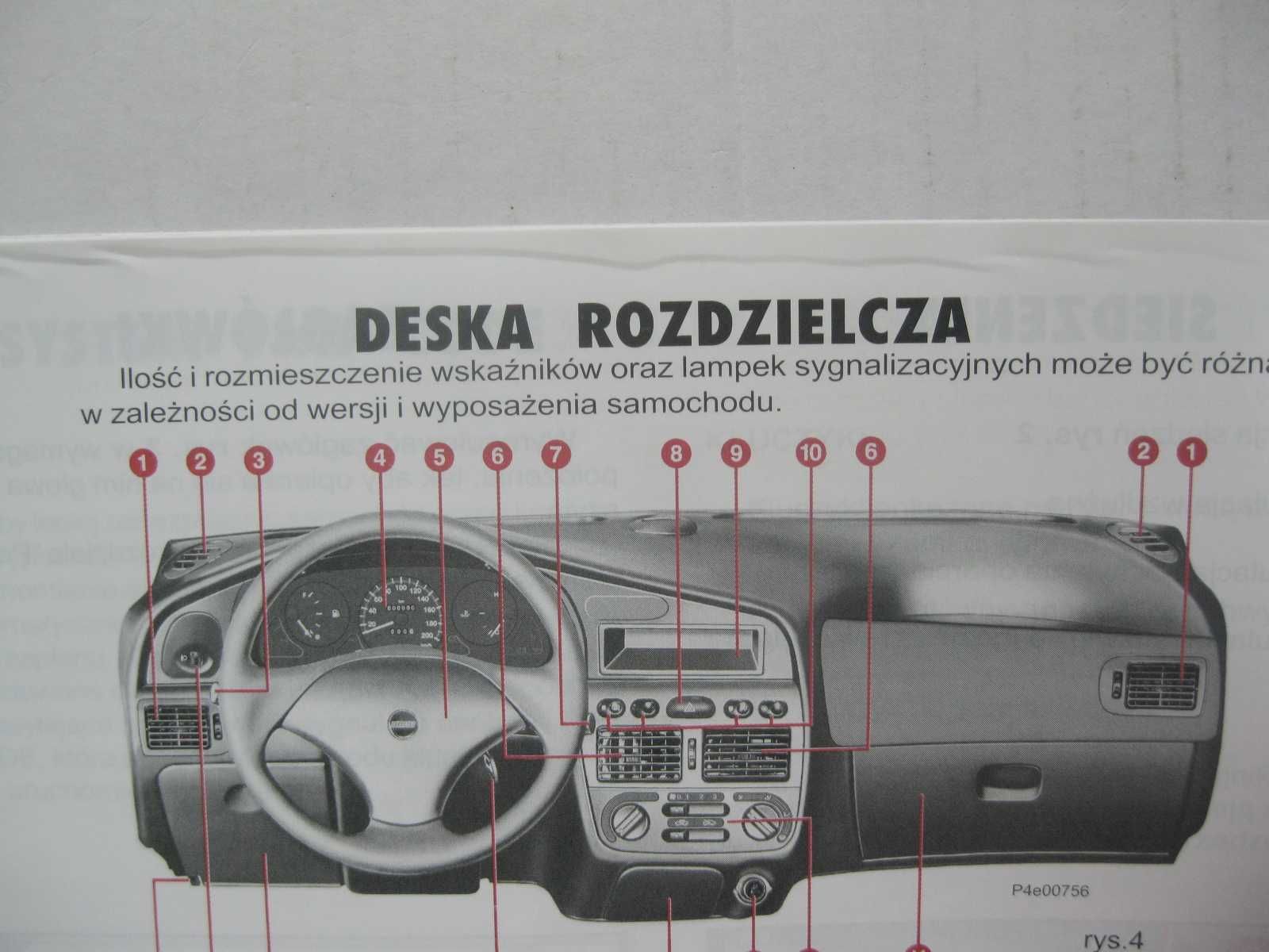 FIAT PALIO WEEKEND 1996 -2001 Polska instrukcja obsługi 1999r oryginał