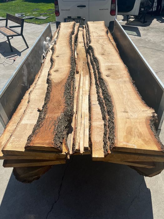 Deski dębowe suszone - naturalna krawedz