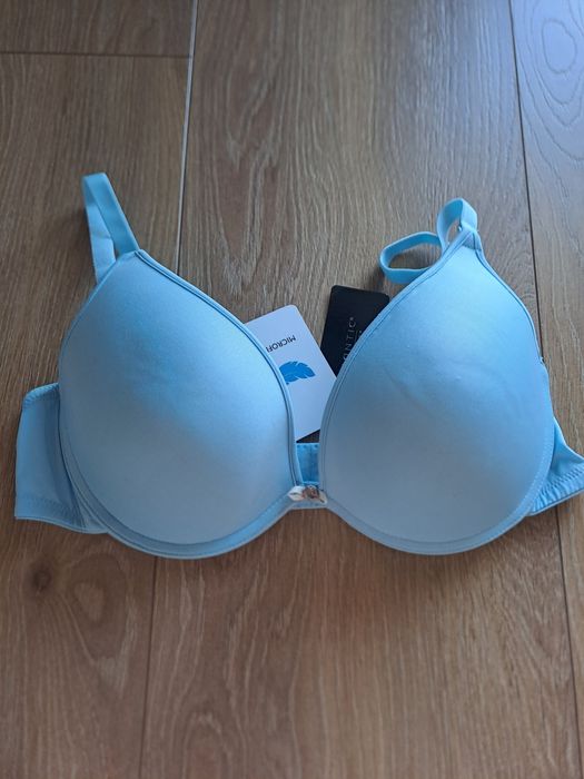 Biustonosz Atlantic, rozmiar 80B, push-up, błękitny