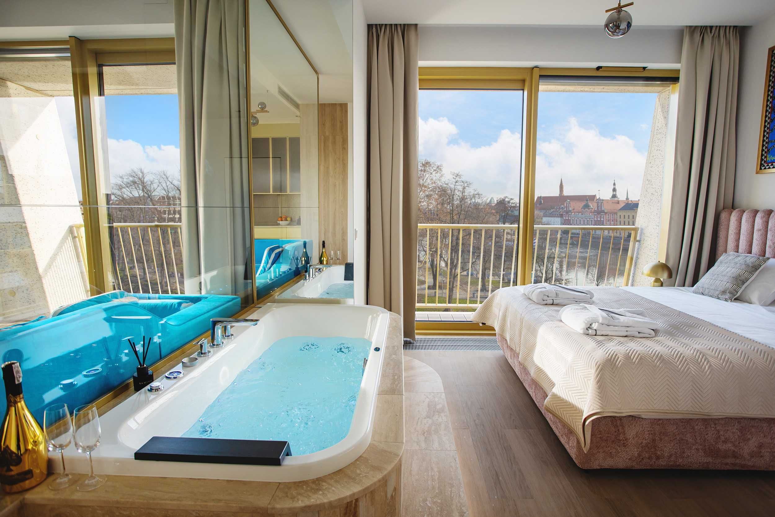 Luksusowe Apartamenty z Jacuzzi i Widokiem Na Odrę