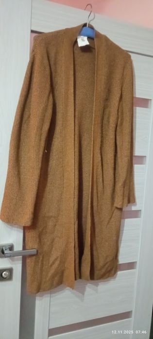 Кардиган шоколадний і голубий