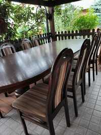 Stół debowy 10 krzeseł
