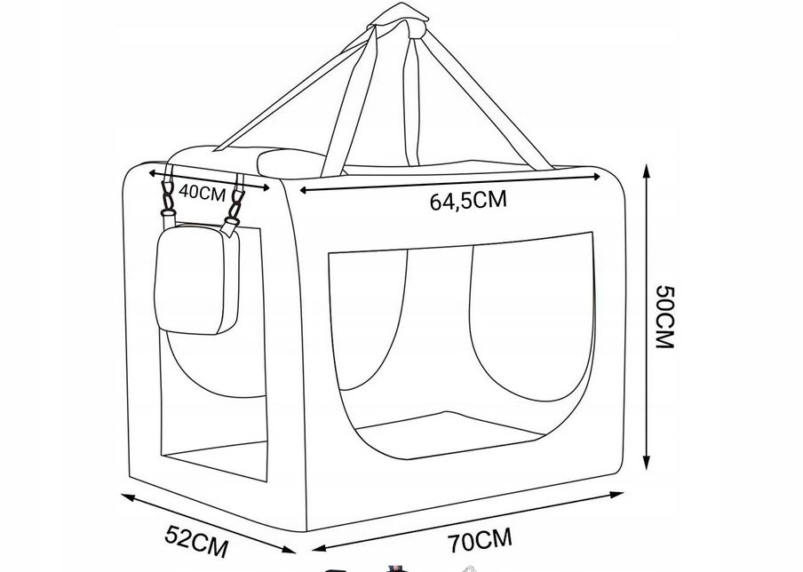 Transporter dla psa Lionto L 70x50x52 cm