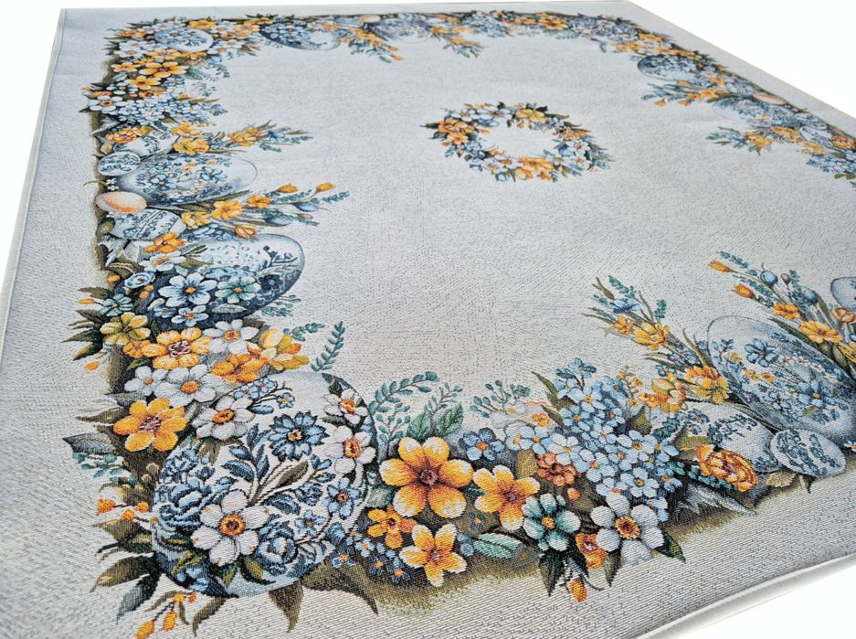 Obrus Wielkanocny 100x100 cm gobelinowy L67 z Pisankami
