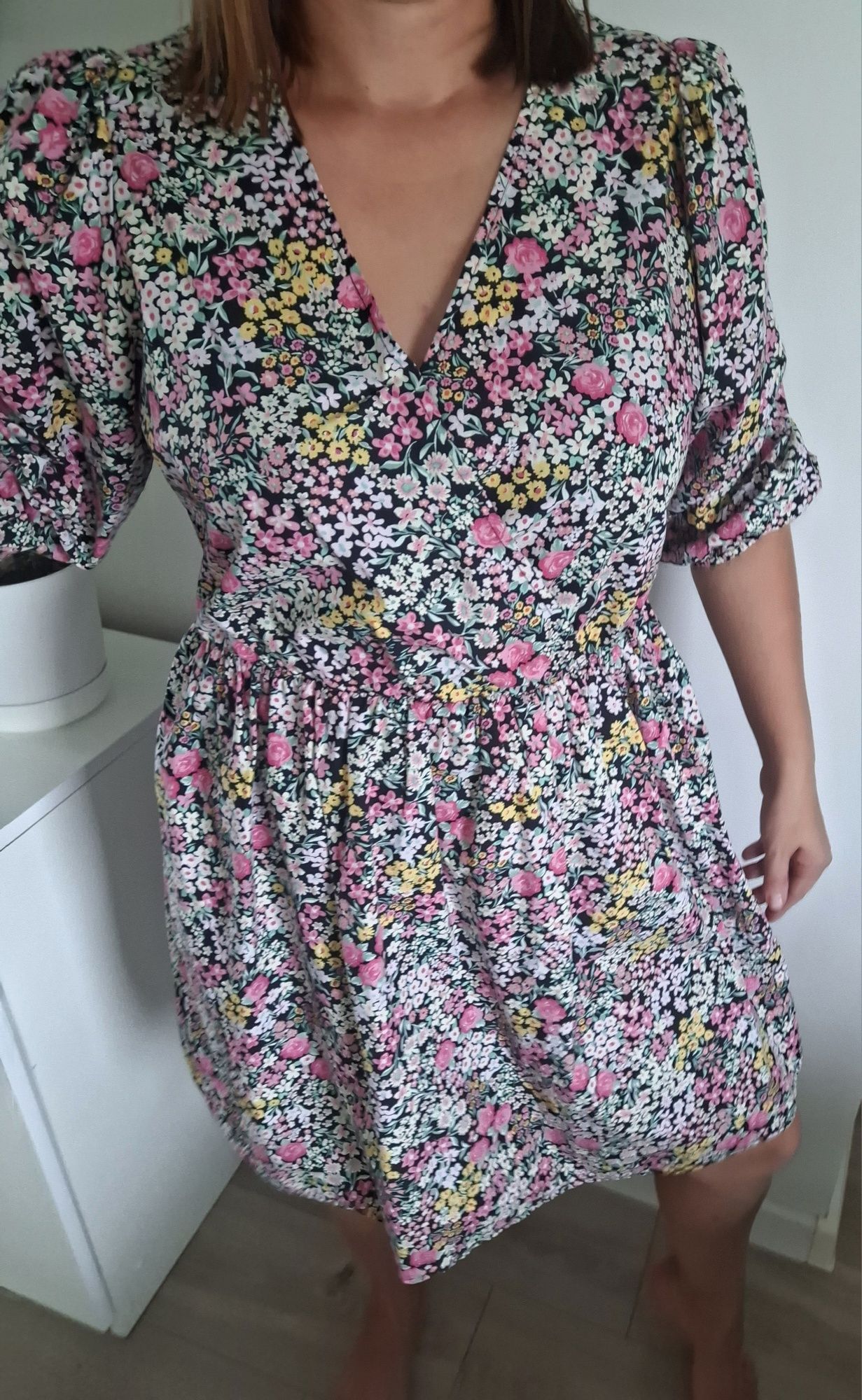 Sukienka damska bawelniana boho kwiatki f&f 38 M