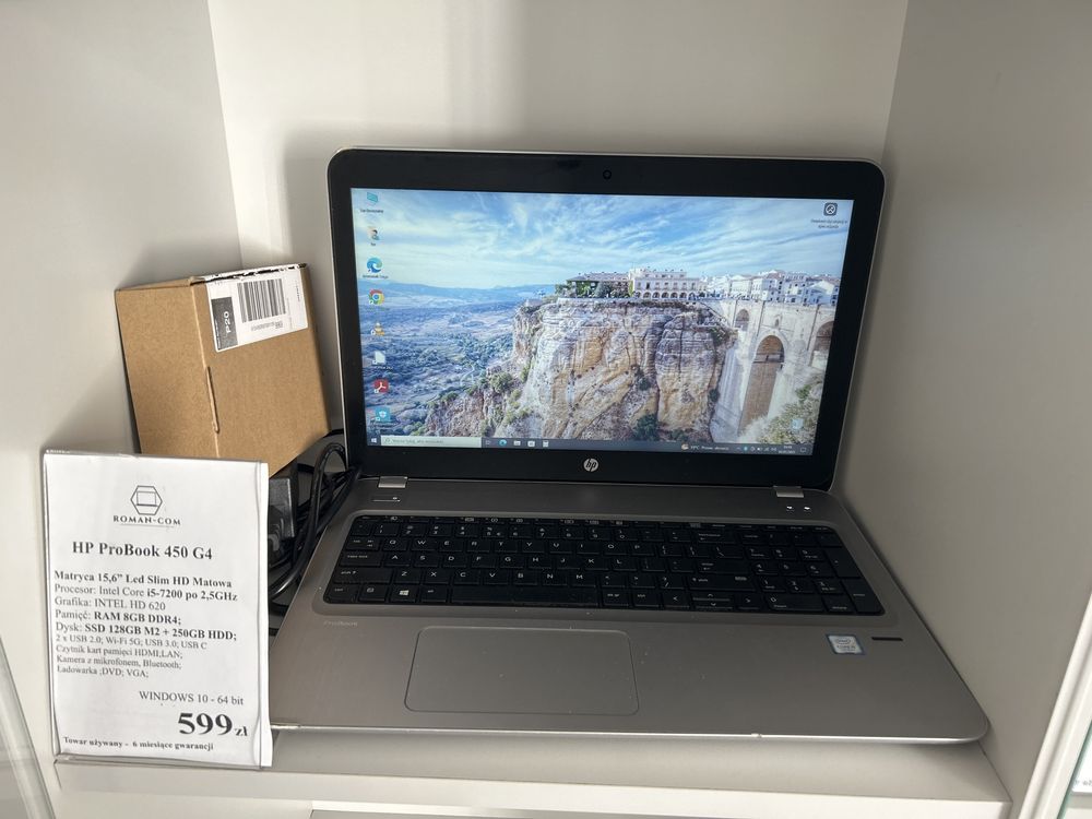 Laptop Poleasingowy HP 450 G4/i5-7200U 2,5GHz/Dyski 378GB/RAM 8GB/15"/