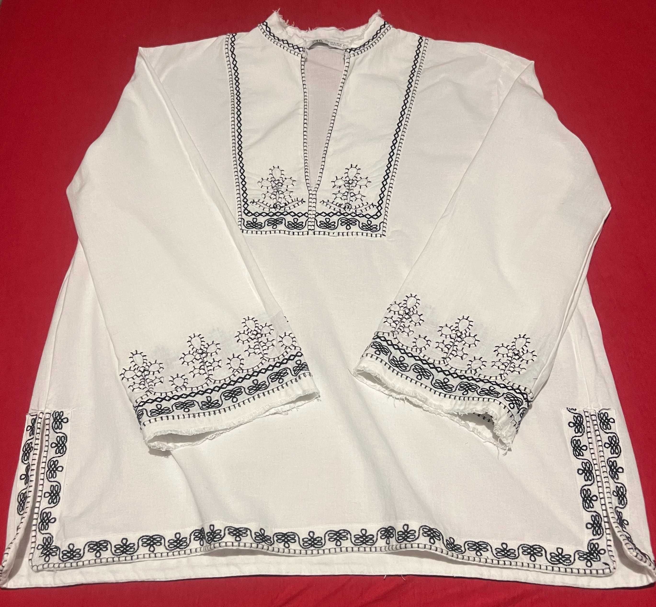 Шикарная рубашка с вышивкой ZARA в идеале! р.L/XL Оверсайз