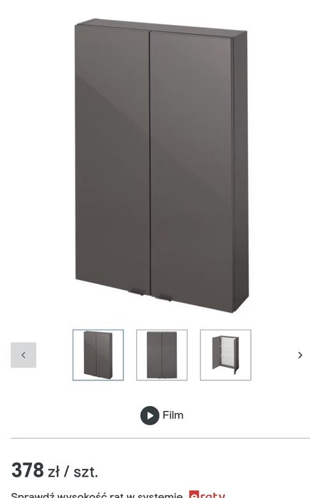 Szafka łazienkowa castorama  60 x 90 x 15 antracyt