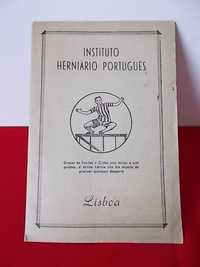 Antigo folheto Instituto Herniário Português. Lisboa. Muito raro