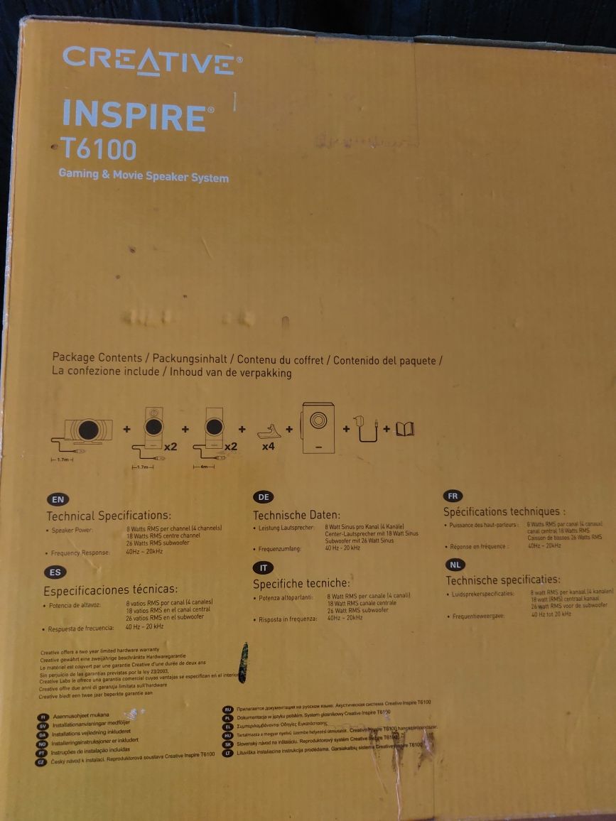 Jak nowy kompletny  zestaw głośników  CREATIVE  Inspire T6100