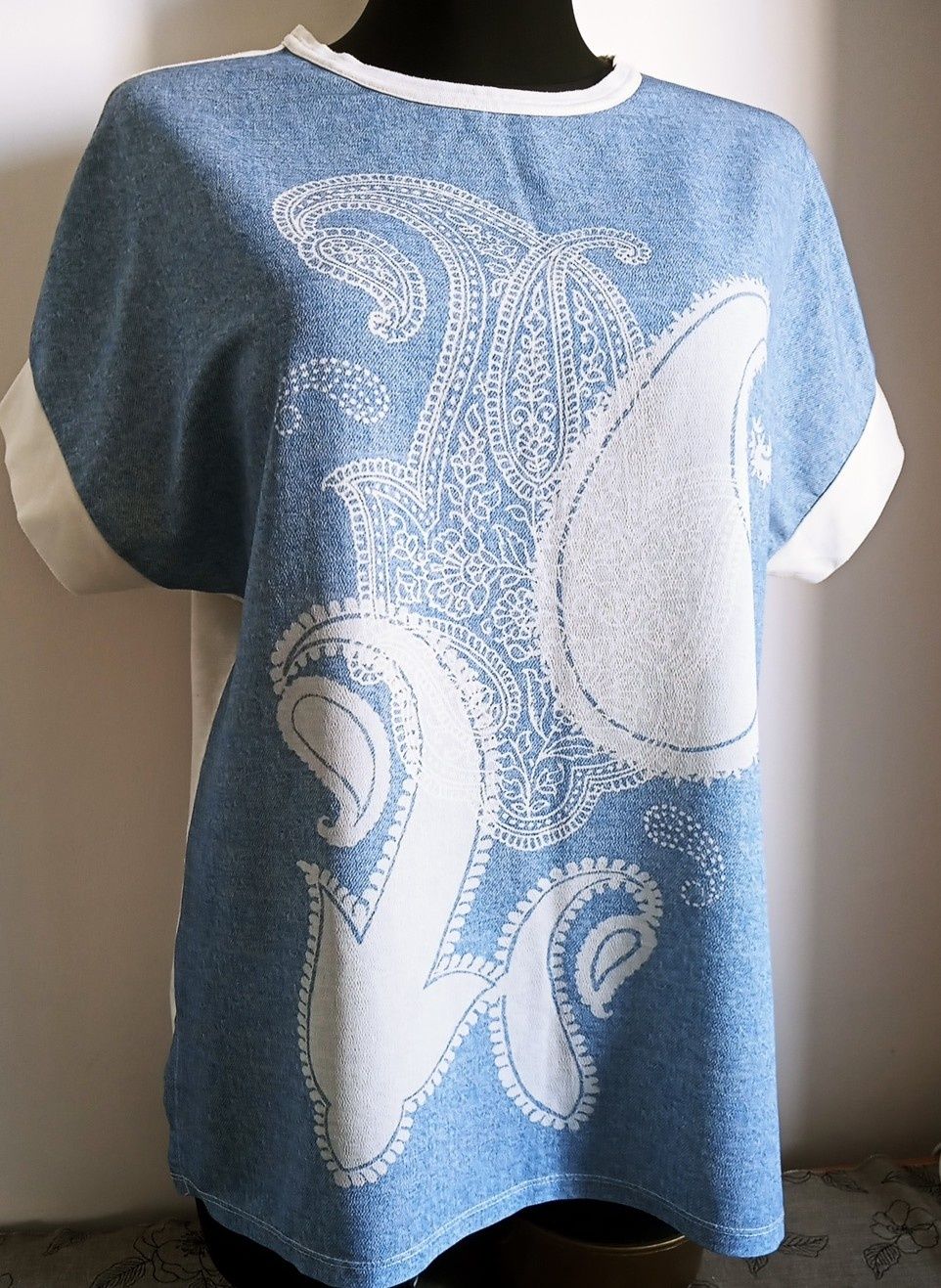 Zara T- shirt Denim  wzór paisley rozm.M