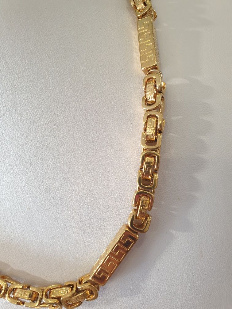 Łańcuszek Męski splot królewski greckie sztabki 60 cm