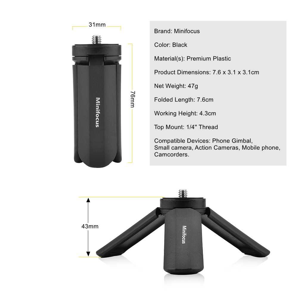 Mini statyw Minifocus ze śrubą 1/4'' trójnóg