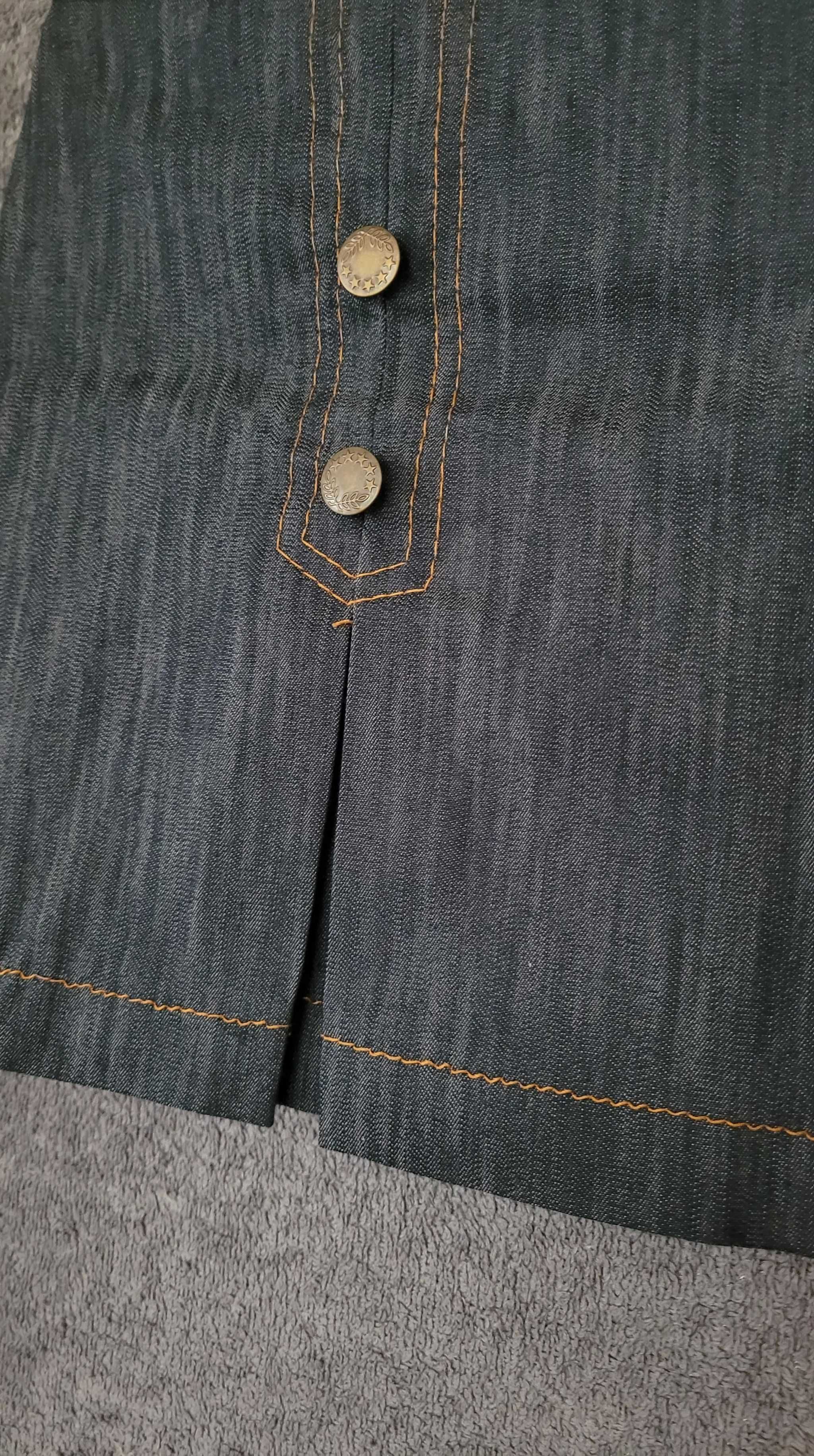 Spódniczka mini z guzikami imitacja jeans XL