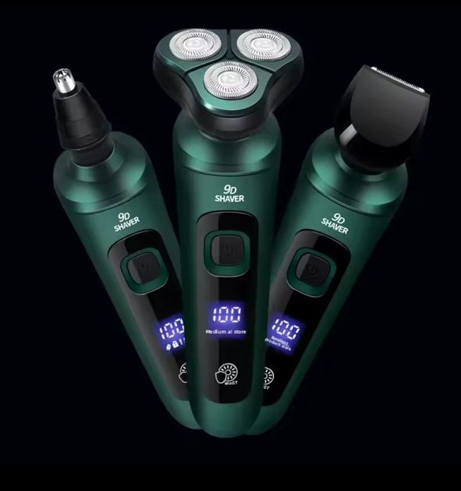 Бритва триммер  9D Shaver 4 в 1 для стрижки волос и бороды с LCD экран