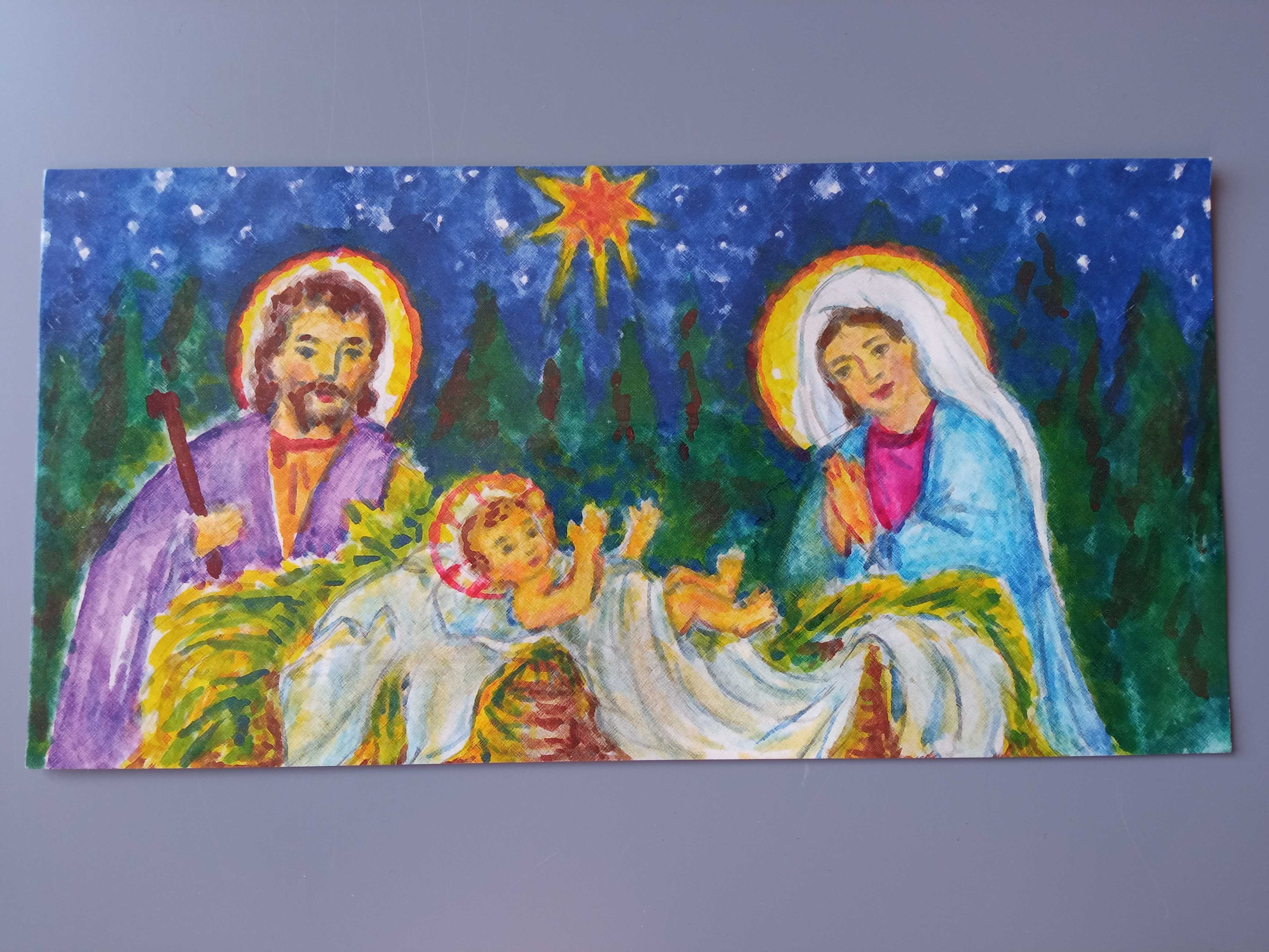 Kartka świąteczna bożonarodzeniowa Pocztówka 10 x 20 cm Nowa kolekcje