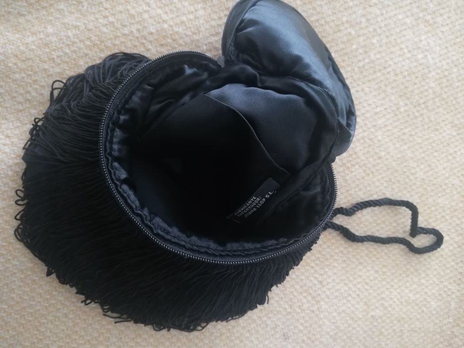Bolsa de toilet  de tecido preto