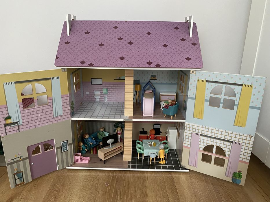 Domek dla lalek drewniany duzy, eko montessori