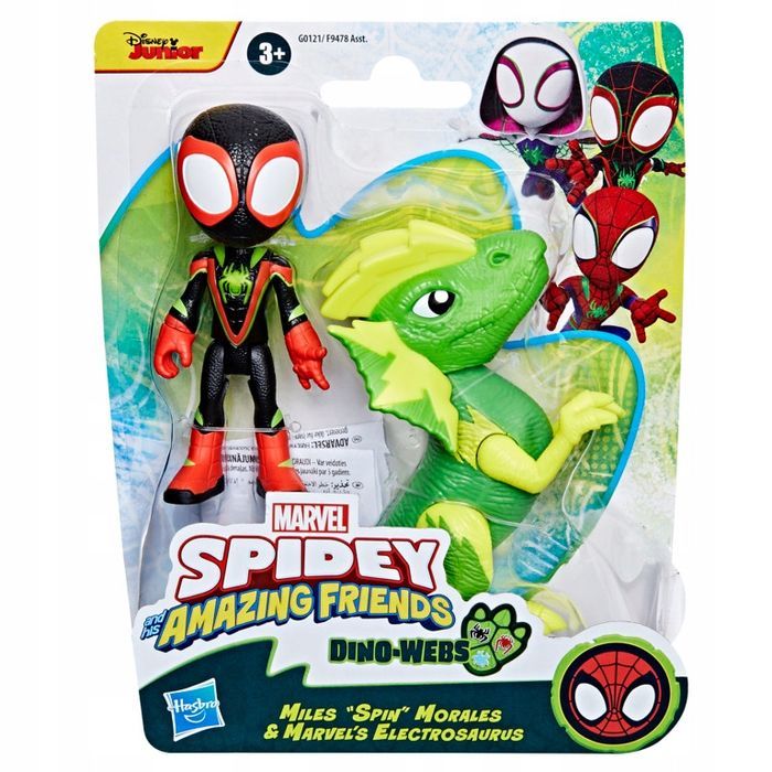 spidey i super kumple figurki miles morales i electrosaurus