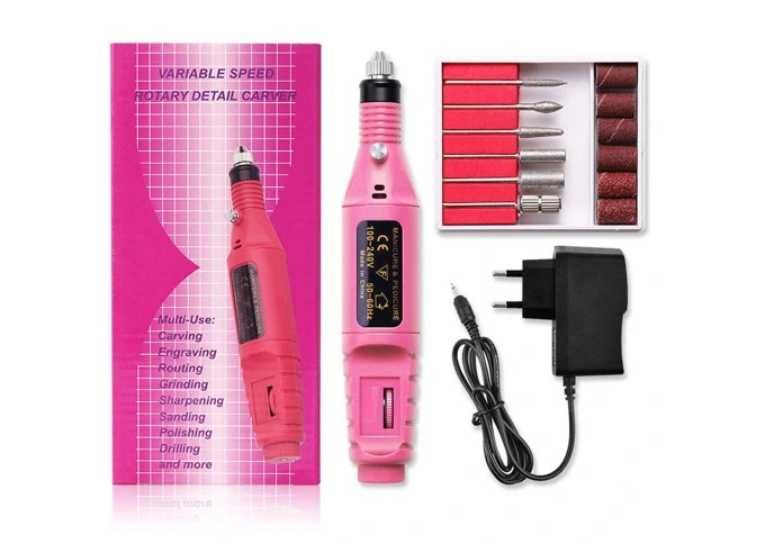 Frezarka do Paznokci Manicure i Pedicure + Frezy + Kapturki