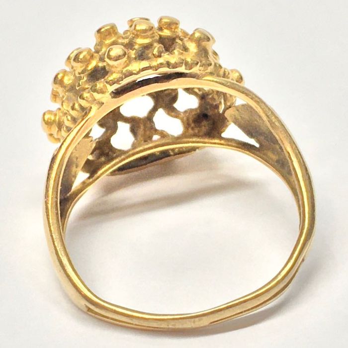 Złoty PIERŚCIONEK 585 14K cudowna AŻUROWA forma r.13